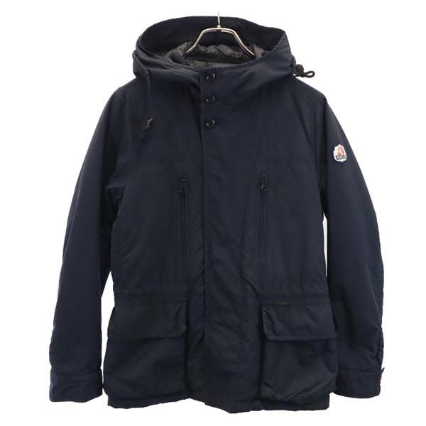 ヒステリックグラマー 日本製 ナイロン 中綿ジャケット S ネイビー HYSTERIC GLAMOUR リップストップ地 フード メンズの通販は
