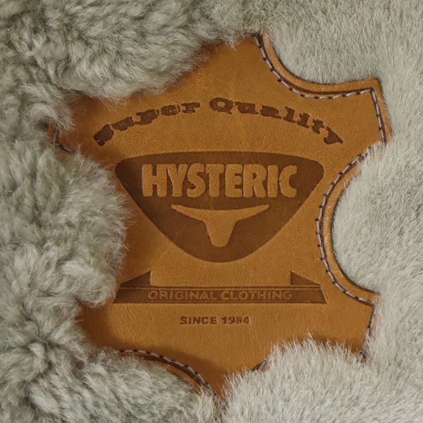 HYSTERIC ヒステリック 長袖 ムートン レザーコート FREE ブルー 羊毛皮 裏ファー フード レディース_7