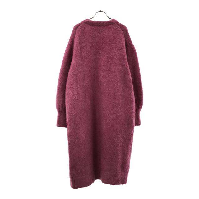 ハクジ モヘヤ ウールブレンド ロング ニットコート ピンク系 HAKUJI