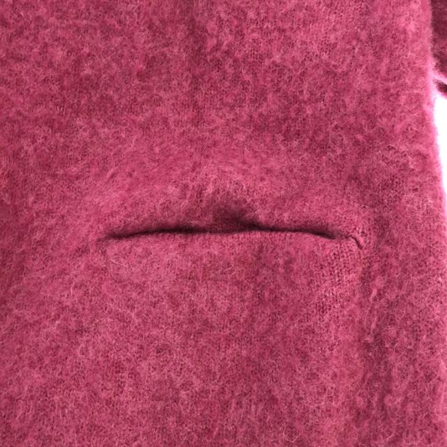 ハクジ モヘヤ ウールブレンド ロング ニットコート ピンク系 HAKUJI