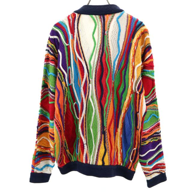 クージー 90s オーストラリア製 オールド 3D Vネック 3D ニットカーディガン SS ネイビー COOGI 長袖 メンズ_1