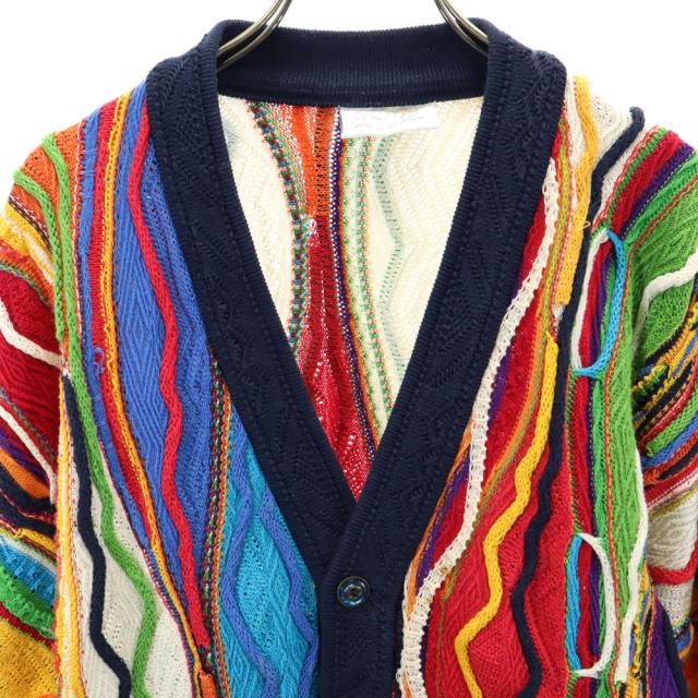 クージー 90s オーストラリア製 オールド 3D Vネック 3D ニットカーディガン SS ネイビー COOGI 長袖 メンズ_6