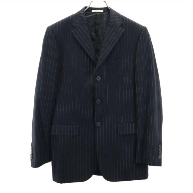 ジバンシィ イタリア製 シルクブレンド ストライプ柄 テーラードジャケット 46 ブラック GIVENCHY メンズの通販は 8,910円