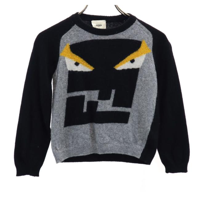 フェンディ イタリア製 ウールブレンド モンスター 長袖 セーター 6/121 グレー FENDI ニット キッズの通販は