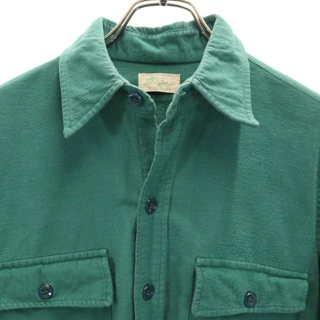 エルエルビーン 70s ヴィンテージ 筆記体タグ シャモア 長袖 ワークシャツ 16 グリーン L.L.Bean レディース