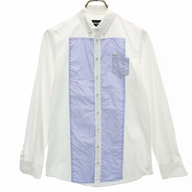 ディースクエアード イタリア製 長袖 ボタンダウンシャツ 44 白 DSQUARED2 メンズ 6,930円