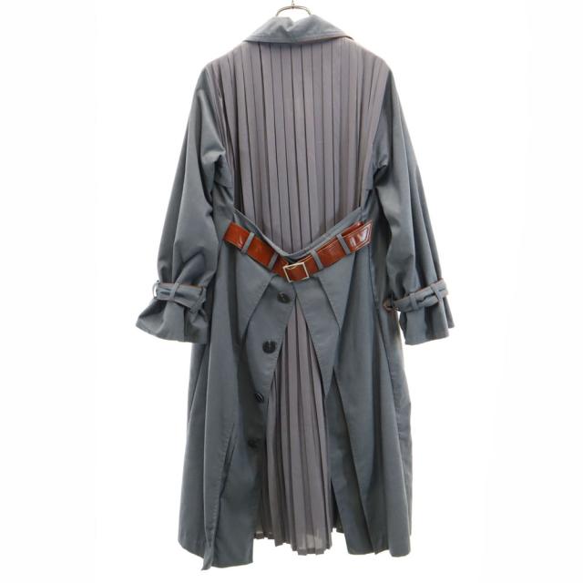 アメリ 長袖 バックプリーツベルテッド トレンチコート グレー系 AMERI