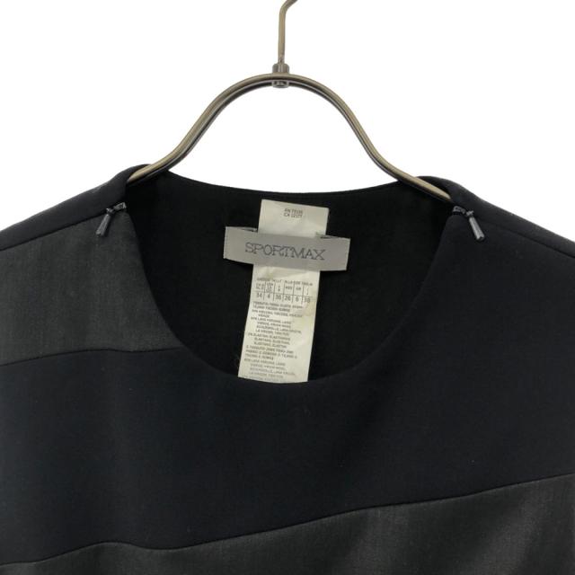 スポーツマックス 配色 ノースリーブ ワンピース 38 ブラック×グレー