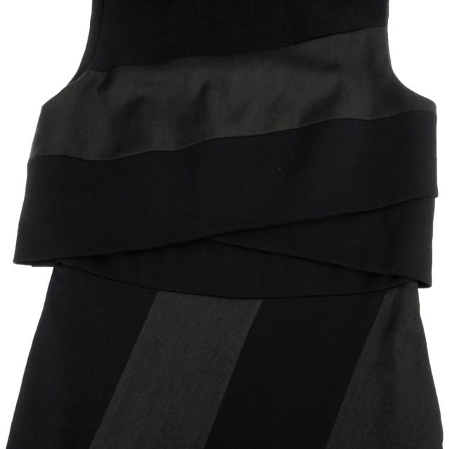 スポーツマックス 配色 ノースリーブ ワンピース 38 ブラック×グレー