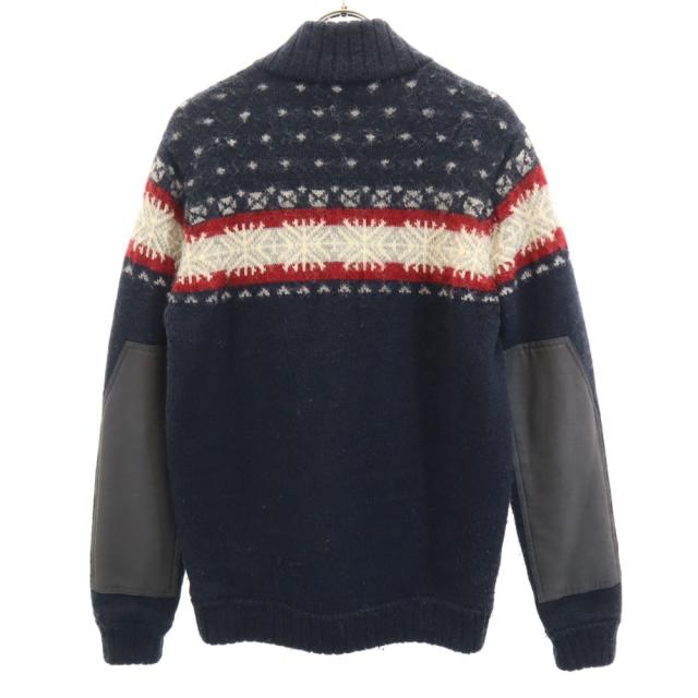 ヒステリックグラマー ノルディック柄 ニットジャケット S ネイビー HYSTERIC GLAMOUR ブルゾン メンズ_1