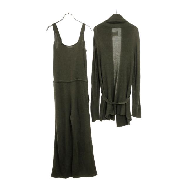 アメリ 長袖 ニット カーディガン 上下セットアップ S カーキ AMERI UNDRESSED サロペット レディース