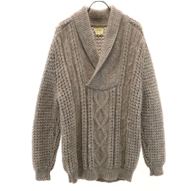 fAlCARRAgh 80s 90s アイルランド製 オールド 長袖 セーター M グレージュ ニット レディース