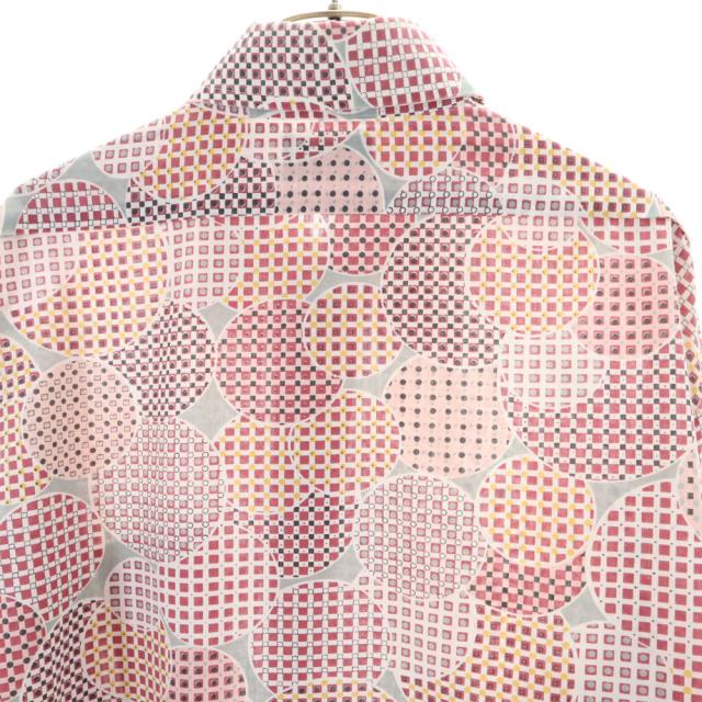 タウンクラフト 70s 総柄 長袖 シャツ L レッド系 TOWNCRAFT J.C.PENNEY オールド ヴィンテージ メンズ