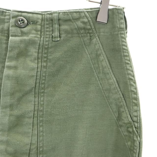 アメリカ軍 70s DSA コットンサテン ヴィンテージ ベイカー パンツ W30 カーキ US ARMY ミリタリー ボタンフライ メンズ_3