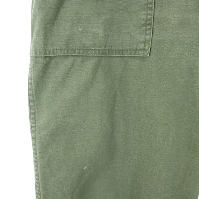 アメリカ軍 70s DSA コットンサテン ヴィンテージ ベイカー パンツ W30 カーキ US ARMY ミリタリー ボタンフライ メンズ_5