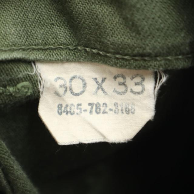 アメリカ軍 70s DSA コットンサテン ヴィンテージ ベイカー パンツ W30 カーキ US ARMY ミリタリー ボタンフライ メンズ_8