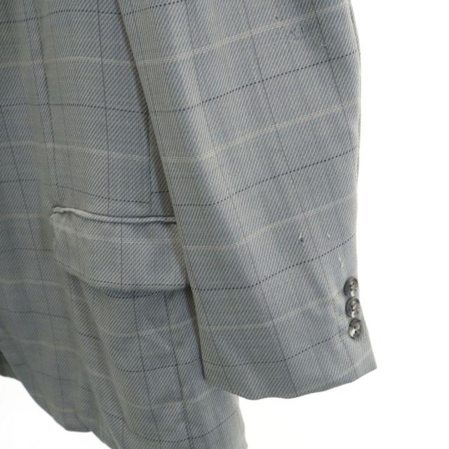 バレンシアガ 90s 日本製 オールド チェック柄 テーラードジャケット 98BB4 グレー BALENCIAGA ブレザー メンズ_4