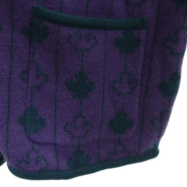 ロングハウス ウール 長袖 ニットカーディガン L パープル系 LONGHOUSE レディース ロングハウス ウール 長袖 ニットカーディガン L パープル系 LONGHOUSE