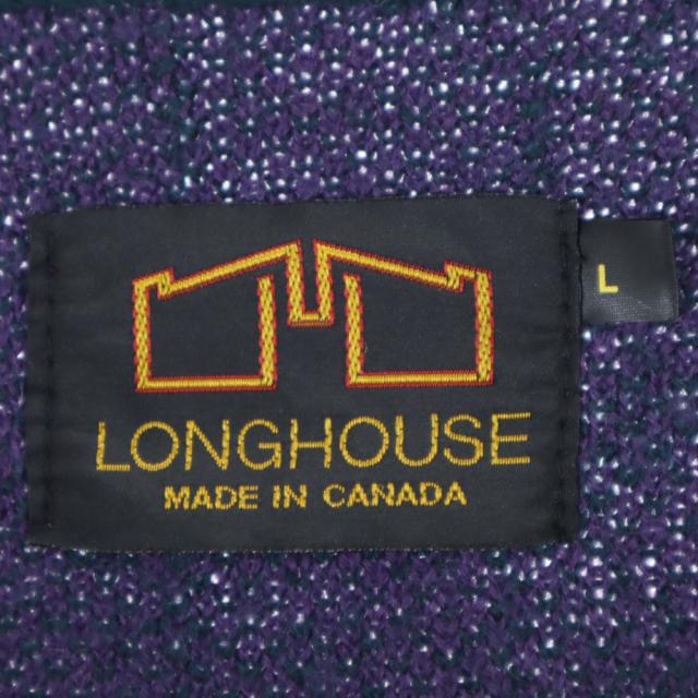 ロングハウス ウール 長袖 ニットカーディガン L パープル系 LONGHOUSE