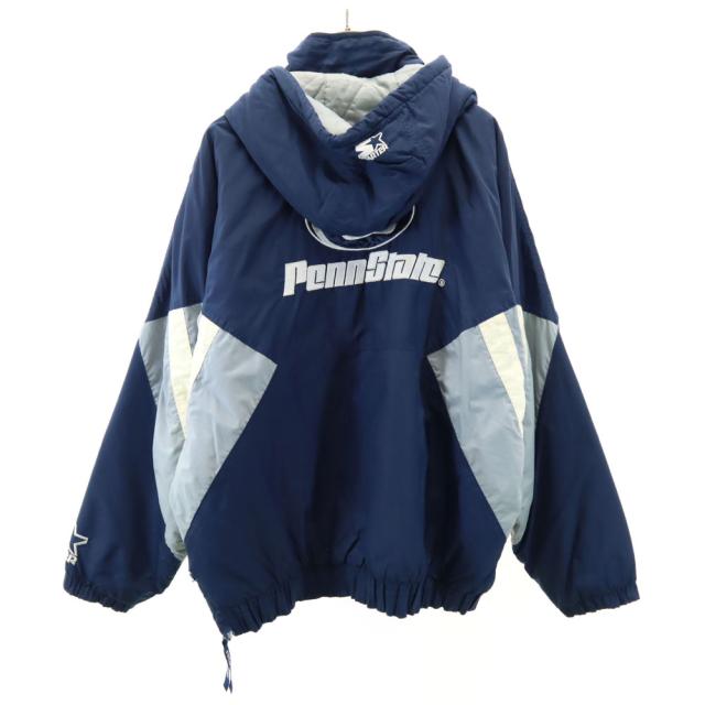 スターター 90s オールド ペンシルベニア大学 長袖 アノラックパーカー L ネイビー STARTER プルオーバー 中綿入り PENN STATE メンズ_1
