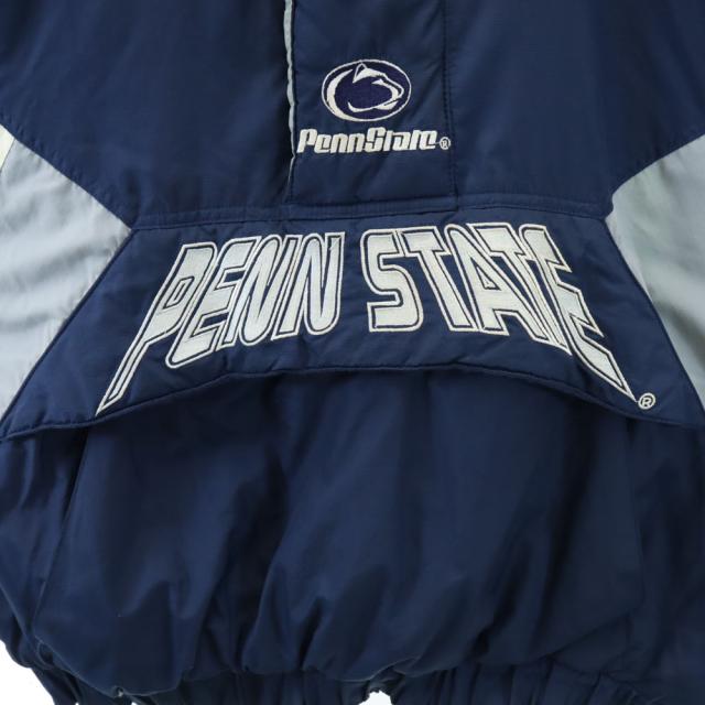 スターター 90s オールド ペンシルベニア大学 長袖 アノラックパーカー L ネイビー STARTER プルオーバー 中綿入り PENN STATE メンズ_6