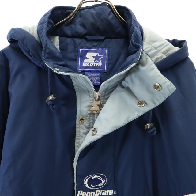 スターター 90s オールド ペンシルベニア大学 長袖 アノラックパーカー L ネイビー STARTER プルオーバー 中綿入り PENN STATE メンズ_8