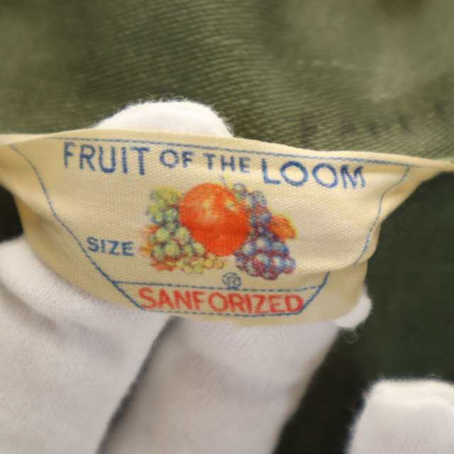 フルーツオブザルーム 60s ヴィンテージ 13ボタン 長袖 ミリタリーシャツ M オリーブ FRUIT OF THE LOOM メンズ