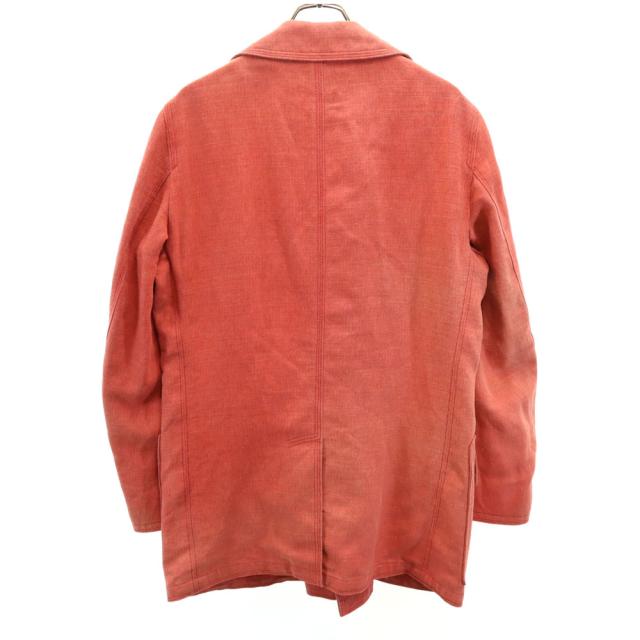 ヘルノ イタリア製 リネンブレンド ダブル ジャケット 48 朱色系 Herno