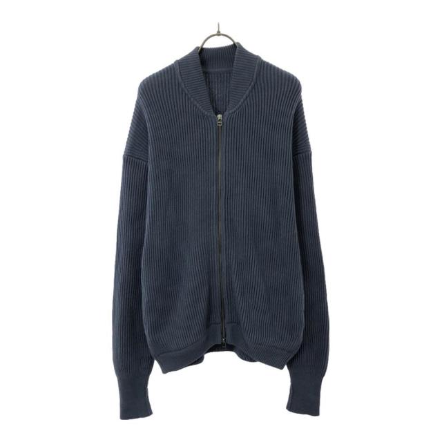 クレプスキュール 日本製 長袖 コットン ニットジャケット 1 ブルー crepuscule セーター メンズ