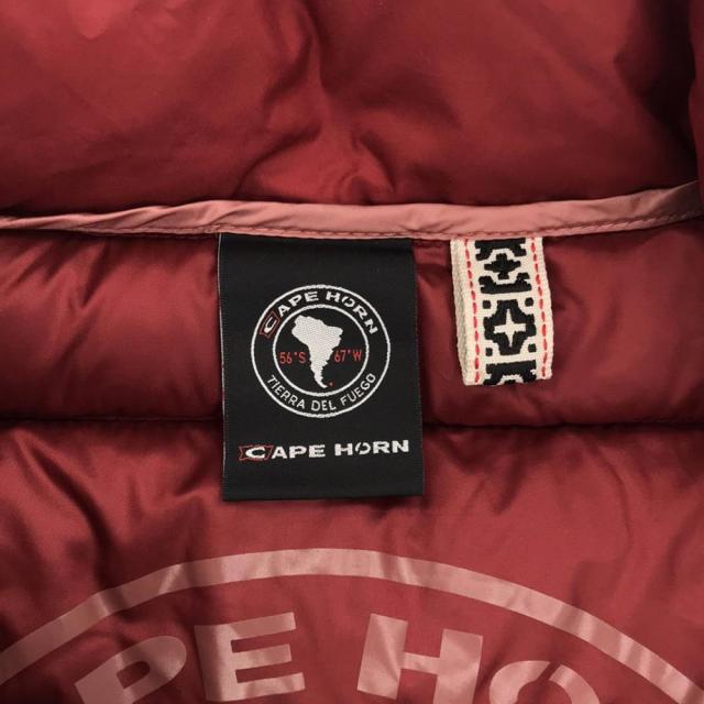 ケープホーン ロゴワッペン ダウンジャケット レッド CAPEHORN 