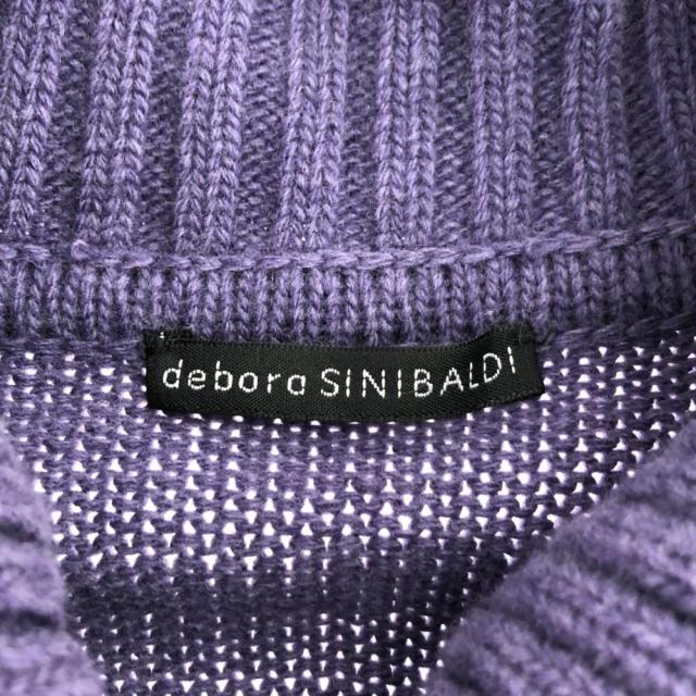 debora SINIBALDI - デボラシニバルディ イタリア製 ウール 長袖 ロング ニットカーディガン L パープル debora SINIBALDI ニットコート レディース デボラシニバルディ イタリア製 ウール 長袖 ロング ニット