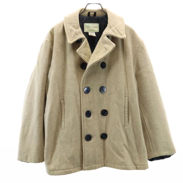 メルトン 70s USA製 ヴィンテージ ウール ピーコート L ベージュ melton 裏キルティング レディースの通販は 5,330円