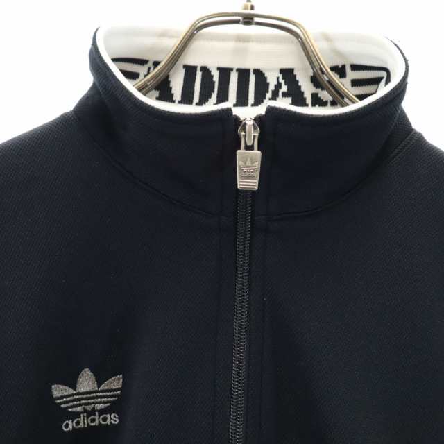 アディダス 80s デサント製 オールド トレフォイルロゴ 長袖 ジップジャケット M ブラック adidas ジャージ レディースの通販は