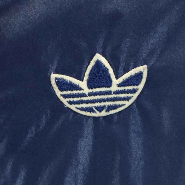 アディダス 70s デサント製 ヴィンテージ トレフォイルロゴ刺繍 ナイロンジャケット 上下セットアップ adidas 薄中綿入り キッズ_3