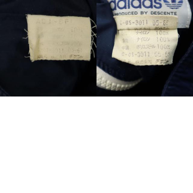 アディダス 70s デサント製 ヴィンテージ トレフォイルロゴ刺繍 ナイロンジャケット 上下セットアップ adidas 薄中綿入り キッズ_9