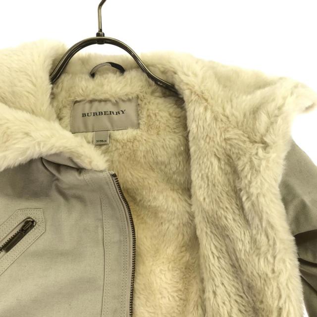 バーバリー ジップ コート 3Y/98cm ベージュ BURBERRY フェイクファー