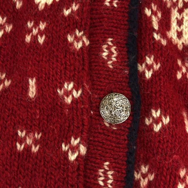 エルエルビーン 80s USA製 ウールブレンド ヴィンテージ ノルディック柄 長袖 クルーネック ニットカーディガン L.L.Bean レディース