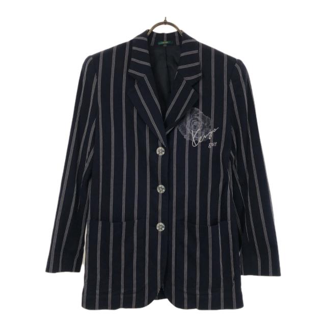 ケンゾー 90s 日本製 オールド ストライプ 刺繍 テーラードジャケット ネイビー KENZO ゴルフ レディースの通販は
