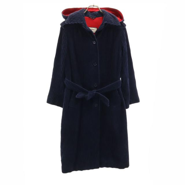 ヘルノ イタリア製 オールド コーデュロイコート 42 ネイビー Herno レディース