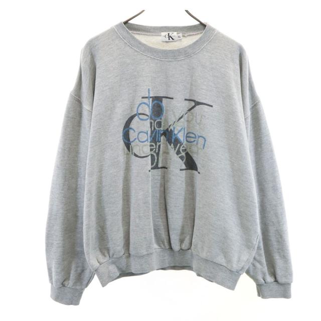カルバンクラインジーンズ 90s オールド USA製 長袖 スウェット XL グレー   Jeans トレーナー メンズ