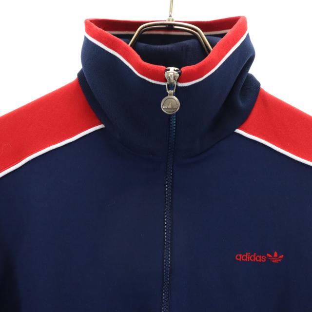 アディダス 70s ヴィンテージ デサント製 トレフォイルロゴ 西ドイツタグ トラックジャケット S ネイビー adidas ジャージ メンズ_2
