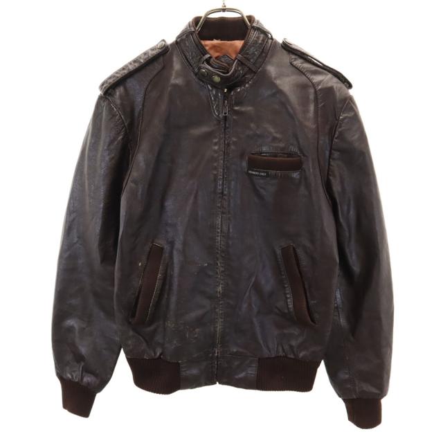 メンバーズオンリー 80s ヴィンテージ レザー シングルライダースジャケット 38 ブラウン MEMBERS ONLY メンズ