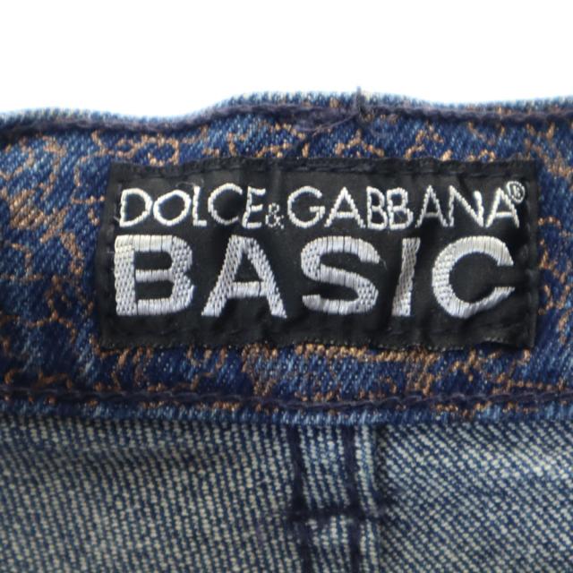 ドルチェアンドガッバーナ ベーシック ペイズリー柄 ブーツカットパンツ 40 ネイビー DOLCE&GABBANA BASIC レディース ドルチェアンドガッバーナ ベーシック ペイズリー柄 ブーツカット