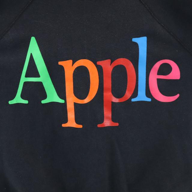 ヘインズ 90s アップル オールド 企業 長袖 トレーナー M ブラック系 Hanes スウェット 裏起毛 メンズ