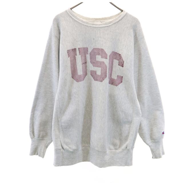 チャンピオン 90s 刺繍タグ REVERSE WEAVE リバースウィーブ USA製 オールド カレッジ 長袖 スウェット トレーナー Champion メンズ