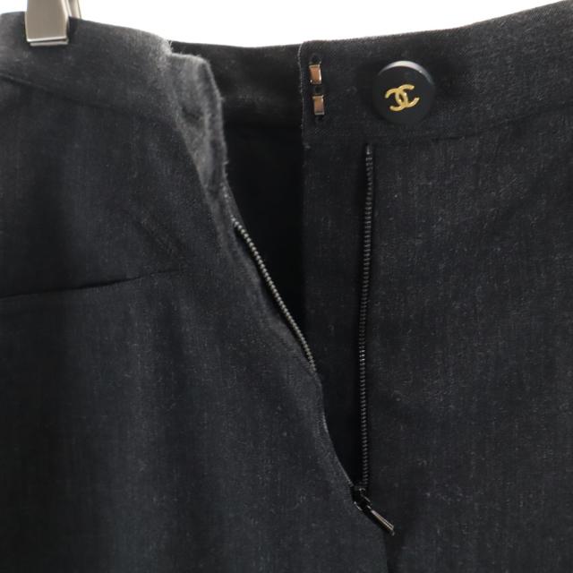 シャネル ミディ丈 タイトスカート チャコールグレー CHANEL レディース_5