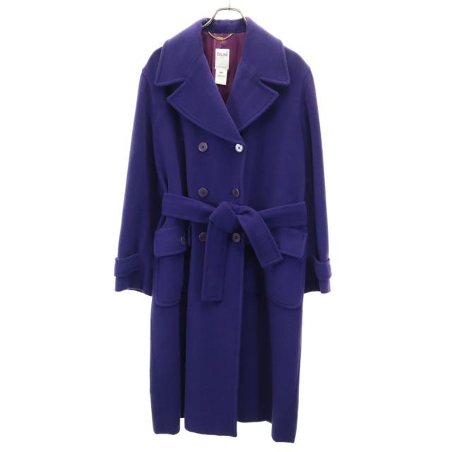 セリーヌ フランス製 アンゴラ カシミヤブレンド オールド アルスター コート 38 パープル CELINE レディース
