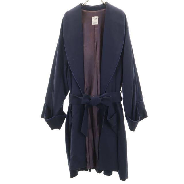 セリーヌ ウール 長袖 ガウンコート ネイビー系 CELINE レディース