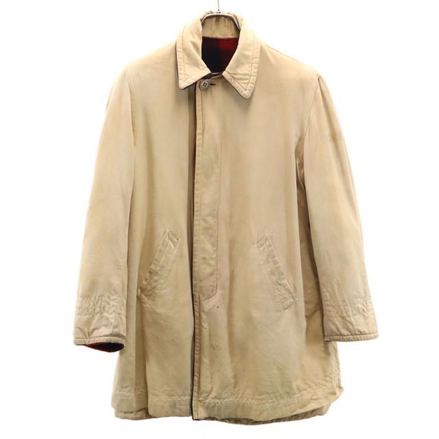 Harriswear 50s 60s ヴィンテージ チェック×無地 長袖 リバーシブル ジャケット ベージュ×レッド系 メンズ