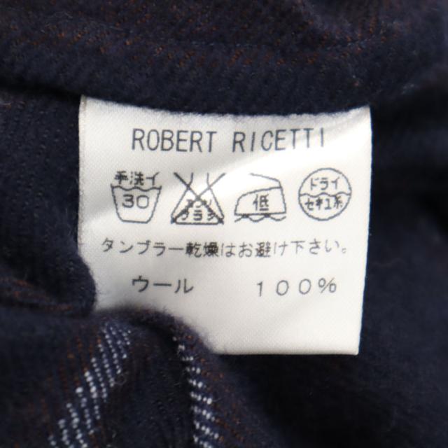 ロベルトリチェッティ イタリア製 ストライプ柄 ガウンコート L ネイビー ROBERTO RICETTI ルームウェア メンズ ロベルトリチェッティ イタリア製 ストライプ柄 ガウンコート L